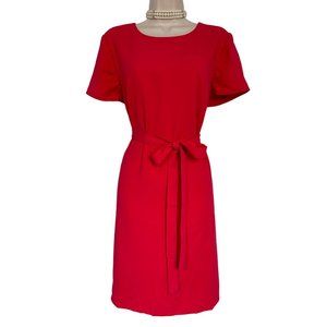 🔥FLASH SALE! ❤️ J.CREW RED SHORT SLEEVE DRESS W/TIE 💃🏼 SZ 12
